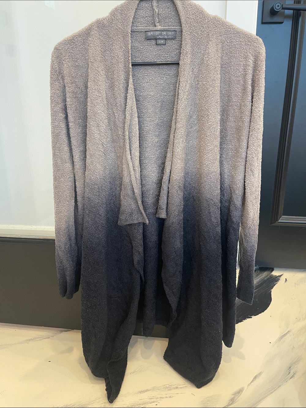 Barefoot Dreams Women's Ombre Open Front Cardigan - Taupe to Charcoal